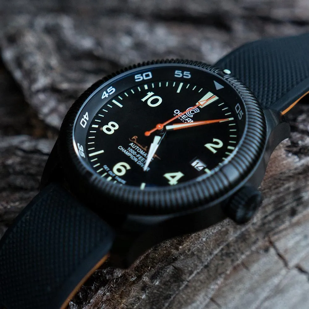 Black Top / Pumpkin Orange Bottom | Elite Silicone by Barton Watch Bands