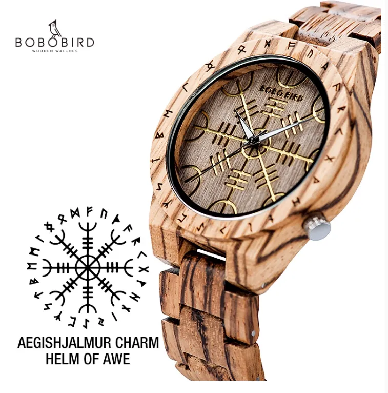 BOBO BIRD ZEBRA JAPANESE CLASSIC DESIGN WOODEN UNISEX WATCH