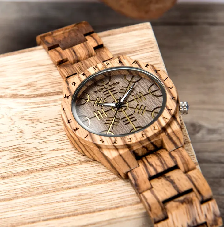 BOBO BIRD ZEBRA JAPANESE CLASSIC DESIGN WOODEN UNISEX WATCH