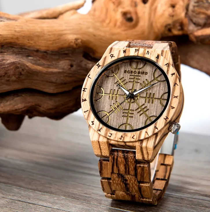 BOBO BIRD ZEBRA JAPANESE CLASSIC DESIGN WOODEN UNISEX WATCH
