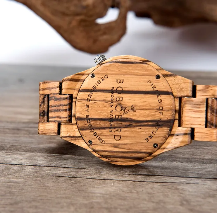BOBO BIRD ZEBRA JAPANESE CLASSIC DESIGN WOODEN UNISEX WATCH