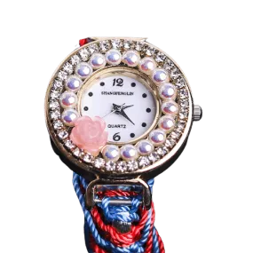 Bracelet Style Round Dial With Diamond Style Women Watch