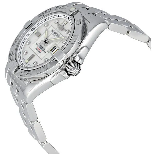 Breitling Galactic 41 Automatic Diamond Mother of Pearl Men's Watch A49350L2-A702SS A49350L2-A702-366A