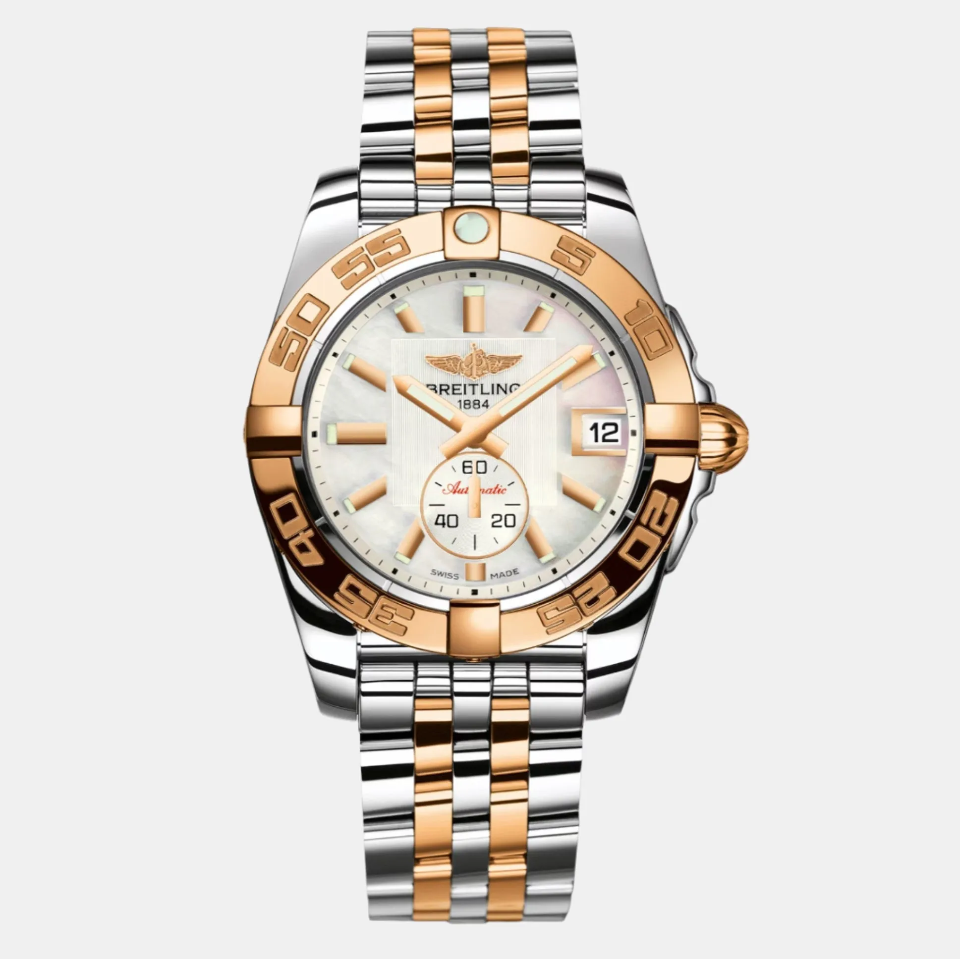 Breitling Galactic Stainless Steel & 18K Rose Gold Automatic Unisex Watch C37330121A1C1