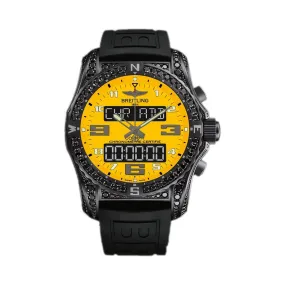 BREITLING Professional Quartz Black Titanium Yellow Dial Mens Watch VB5010AU/I525 155S V20DSA.2