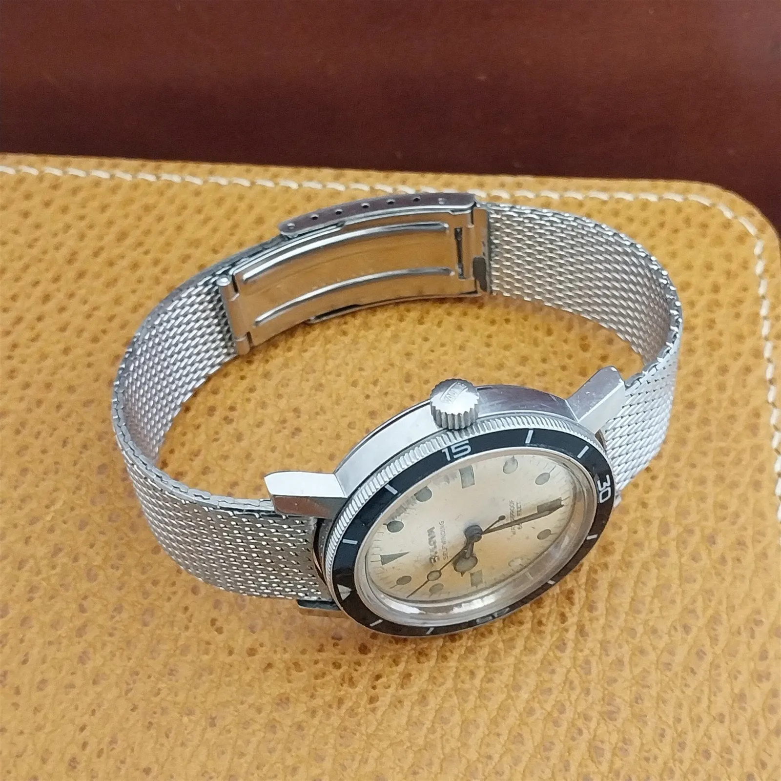 Bulova 18mm Stainless Steel Mesh Diver Drema 1960s nos Vintage Watch Band