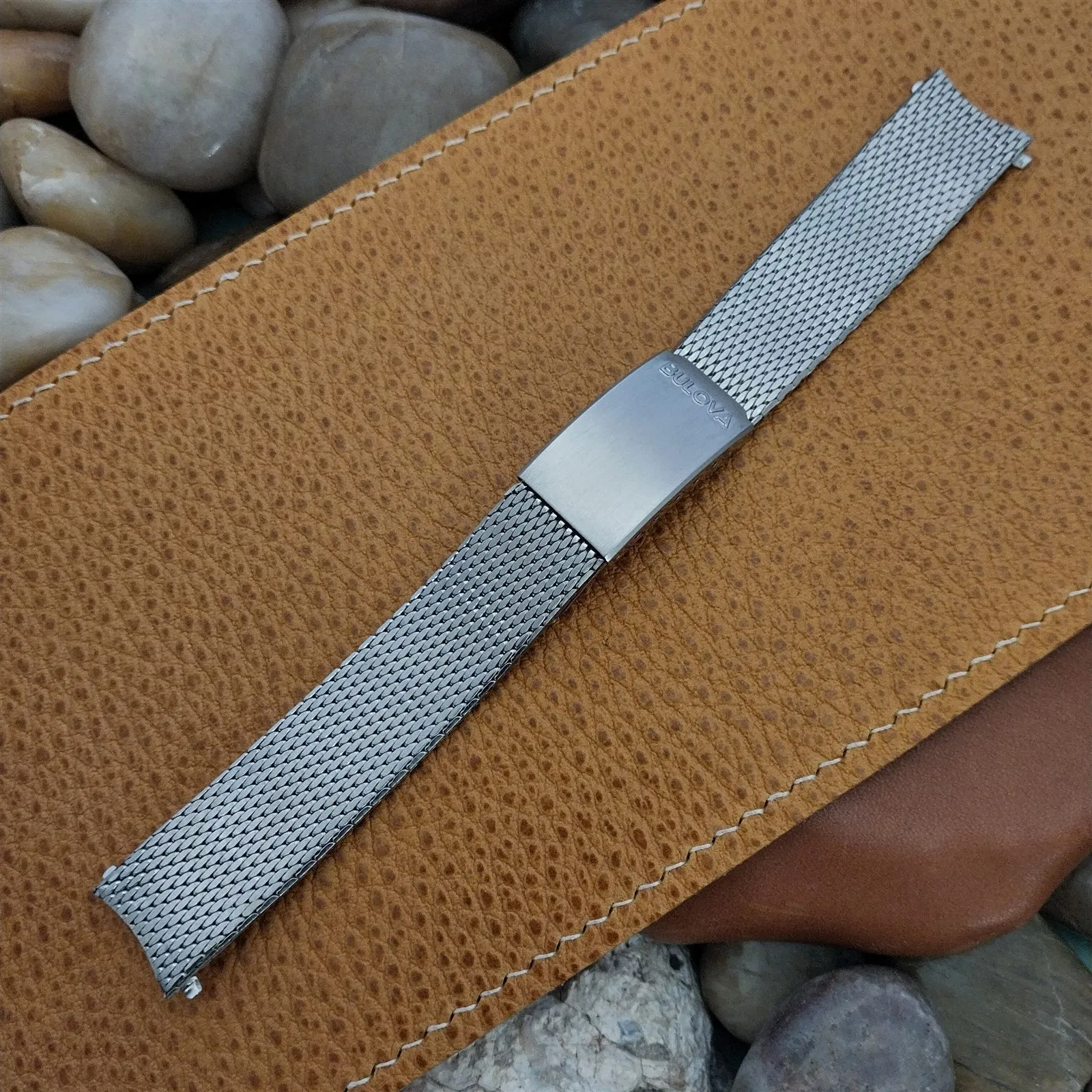 Bulova 18mm Stainless Steel Mesh Diver Drema 1960s nos Vintage Watch Band