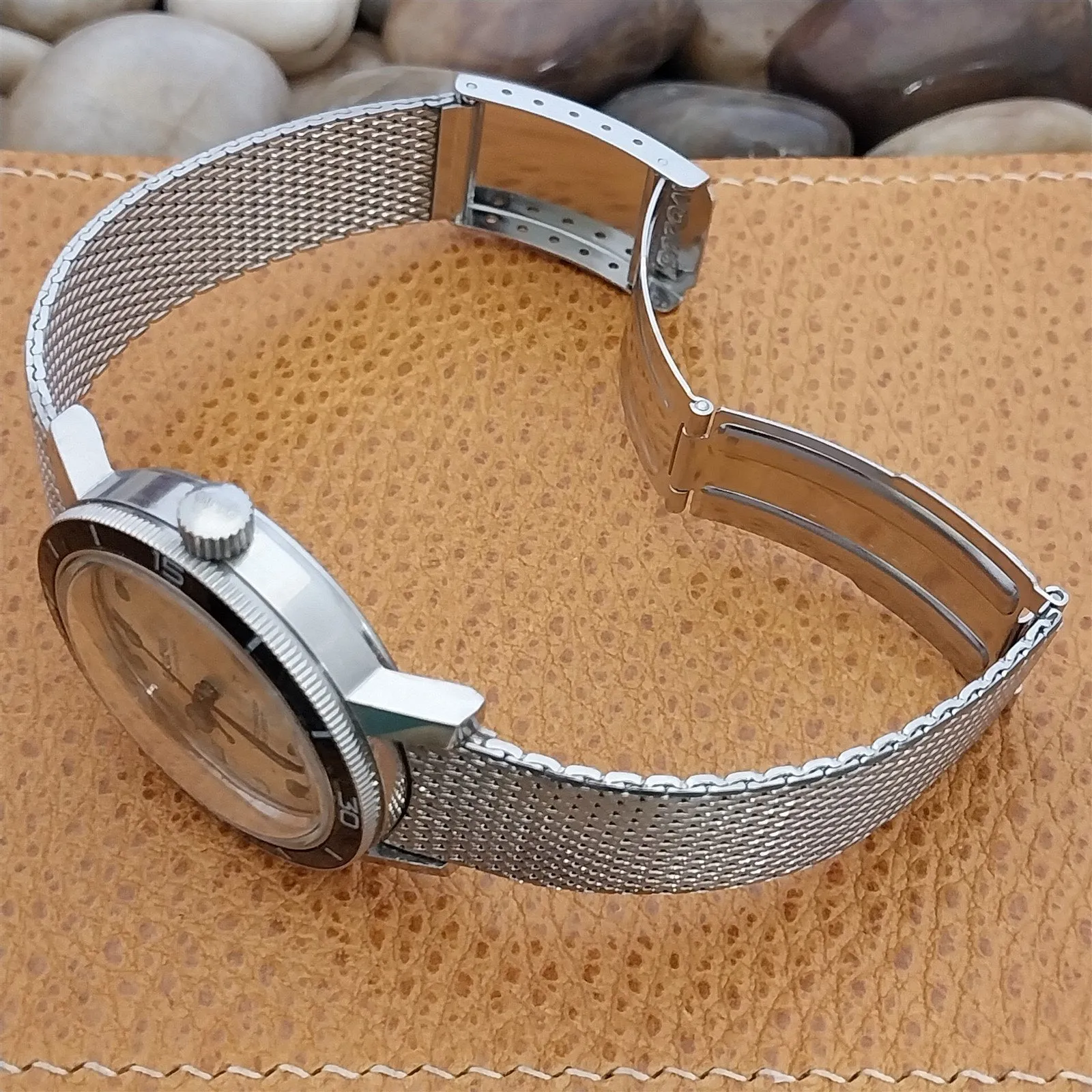 Bulova 18mm Stainless Steel Mesh Diver Drema 1960s nos Vintage Watch Band