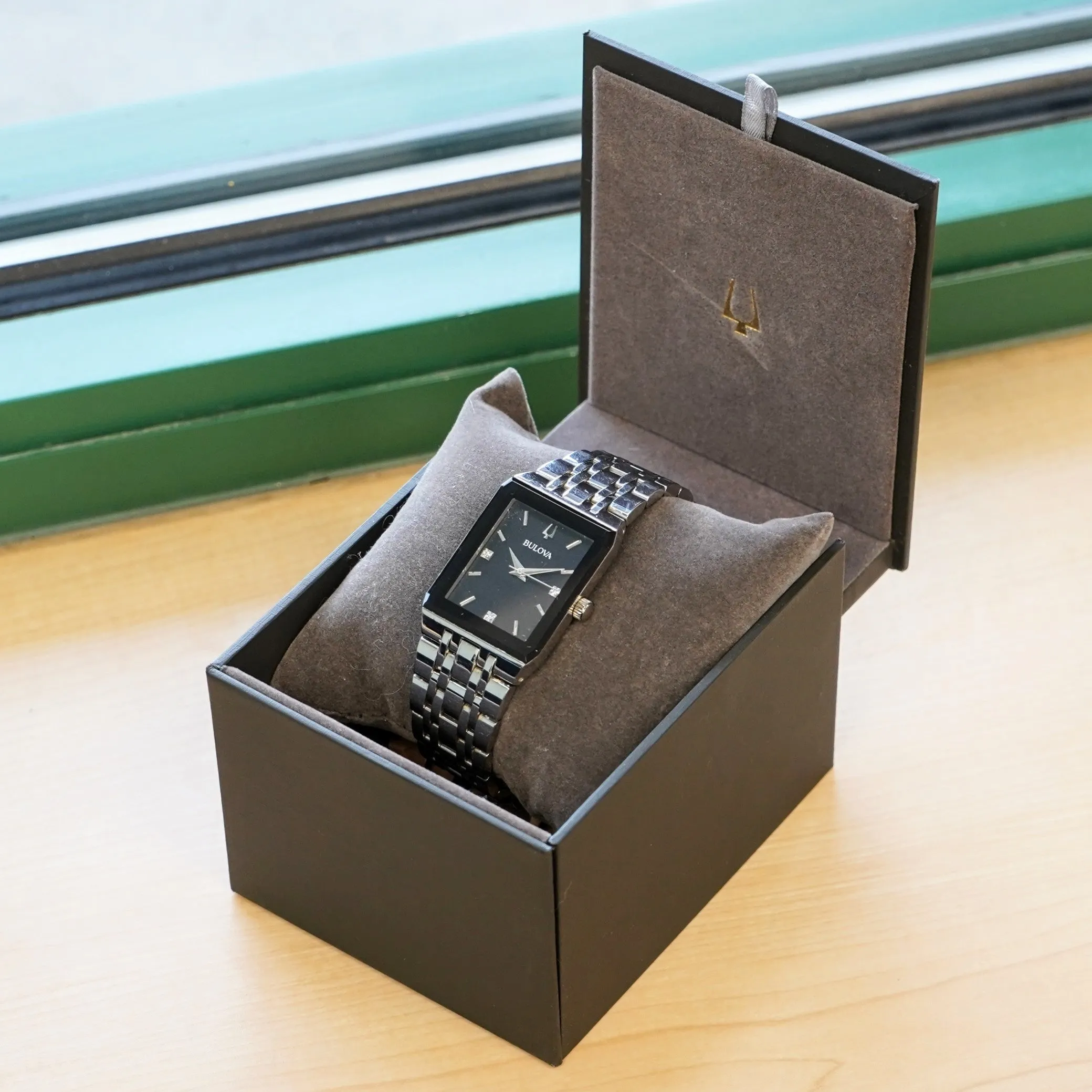 BULOVA Modern Quadra Watch 96D145 ALL S.S. Diamond Dial ALL Original in Box!