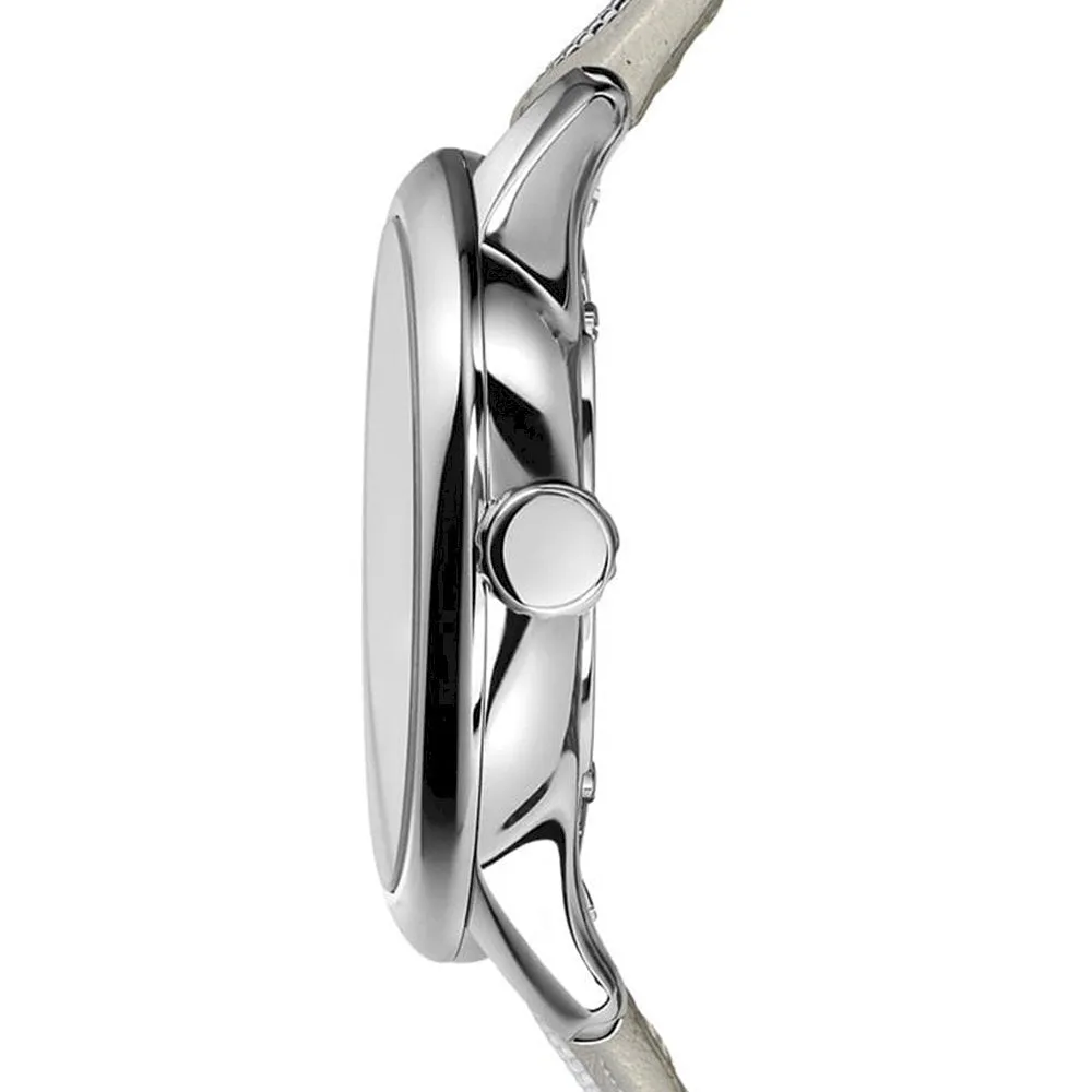Burberry Silver Classic Leather Strap Women's Watch BU10113