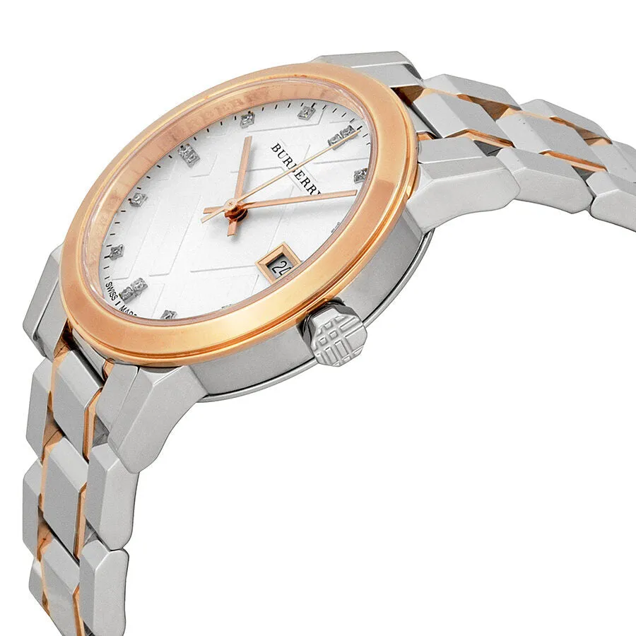 Burberry Silver Dial Two-tone Ladies Watch BU9127