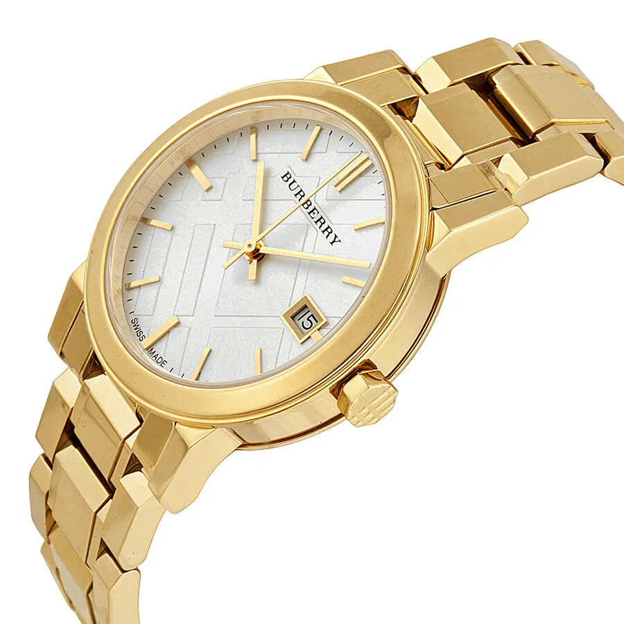Burberry White Dial Gold-tone Ladies Watch BU9103