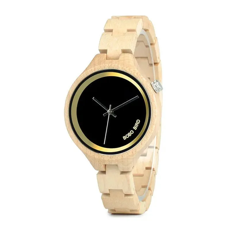 Business Casual Wooden Watches for Men, Quartz Movement, Butterfly Buckle