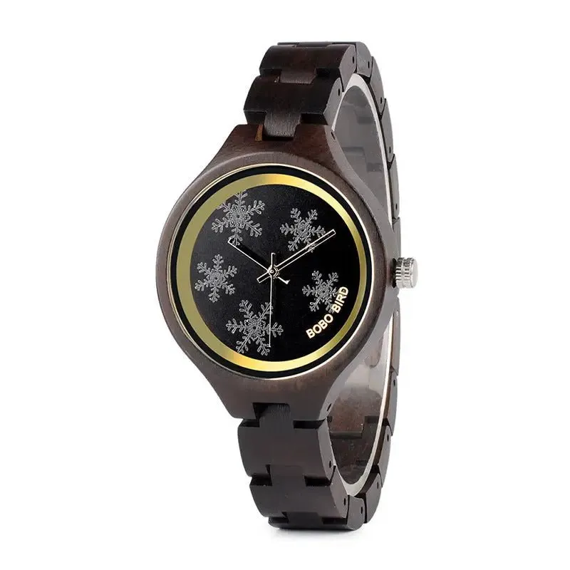 Business Casual Wooden Watches for Men, Quartz Movement, Butterfly Buckle