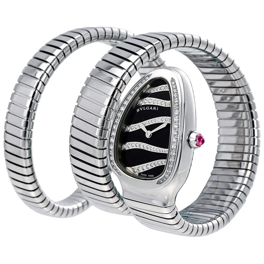 Bvlgari Serpenti Black Lacquered Dial Ladies Watch 102441