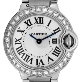 Cartier Ballon Bleu 28mm Steel Diamond Bezel W69010Z4