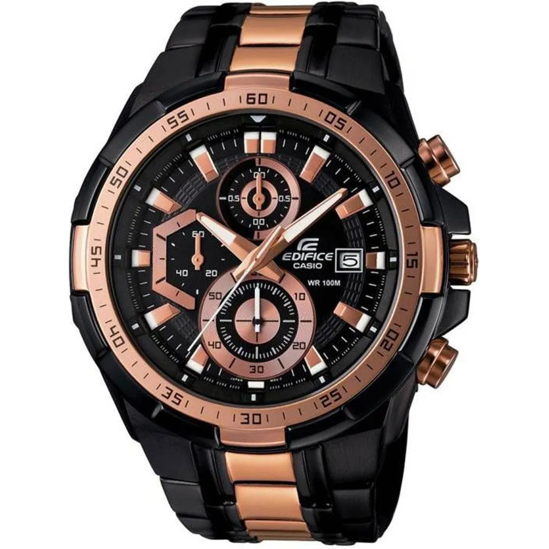 Casio Edifice Men's Watch 5345 Black & Rose Gold
