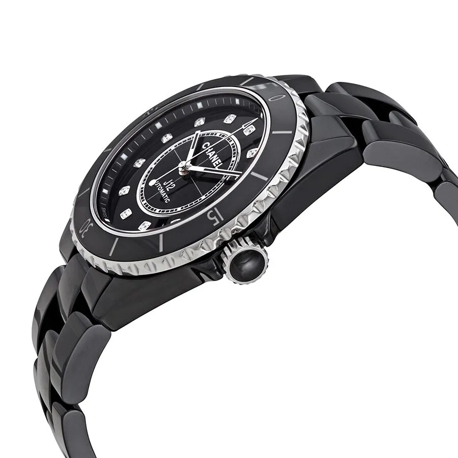 Chanel J12 Automatic Diamond Black Dial Ladies Watch H5702