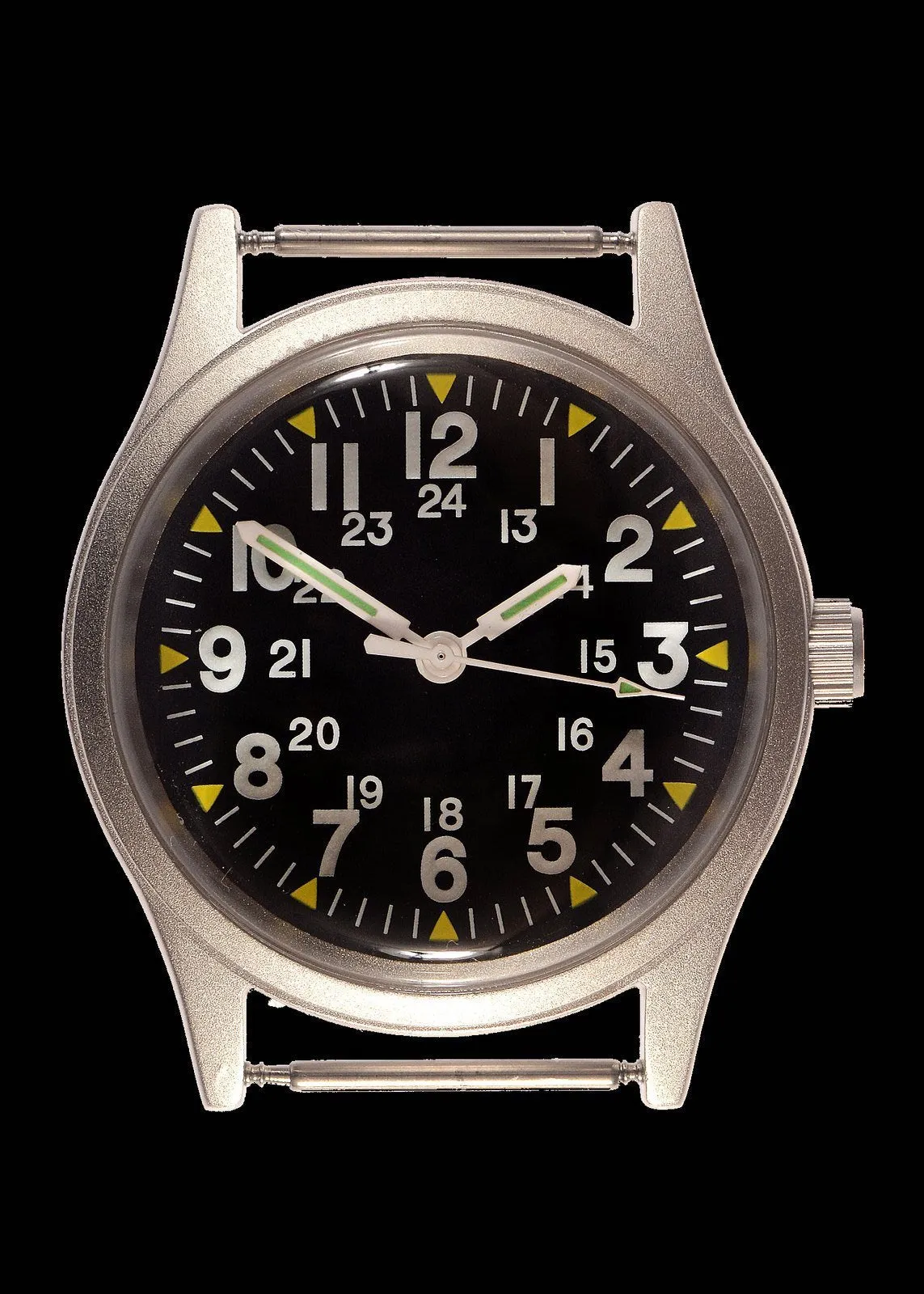 Classic 1970s - MIL-W-46374 Pattern Military Watch on a Black Military Webbing Strap