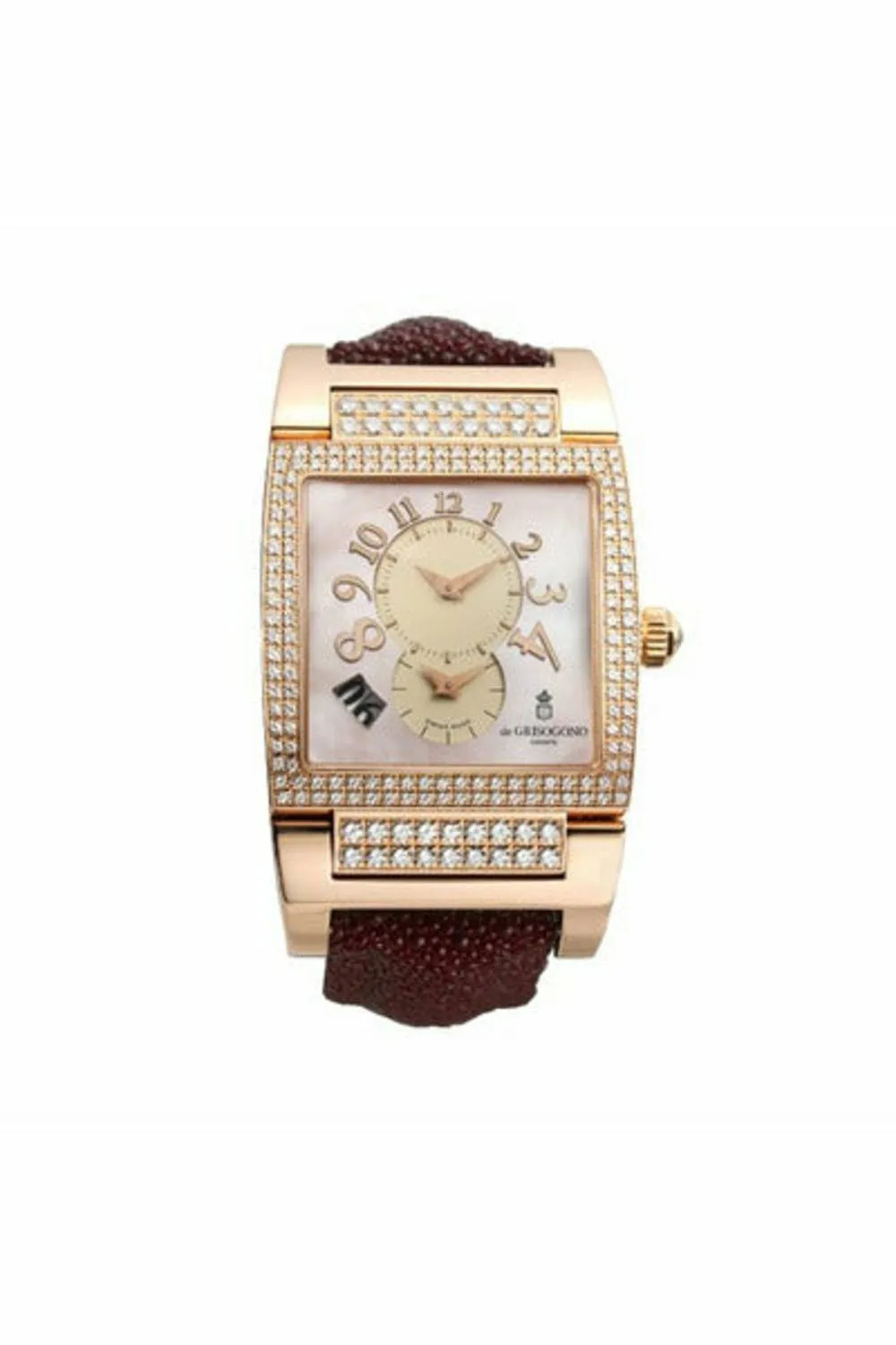 de grisogono instrumento uno 18k rose gold mother of pearl dial diamond case