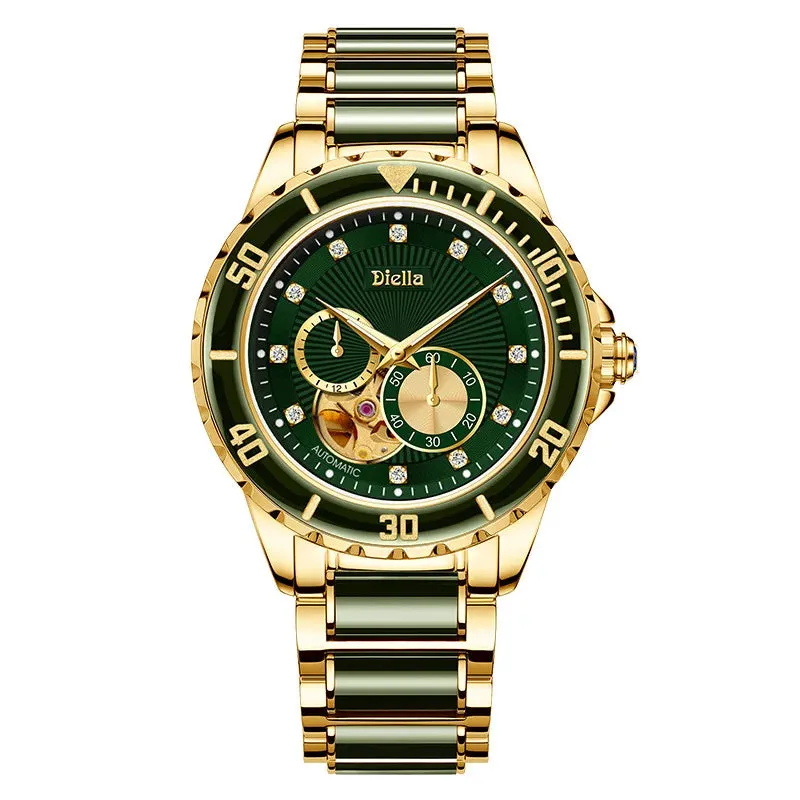 Diellea 6025 Women or Men Clasp Sapphire Dial Japanese Automatic Watch