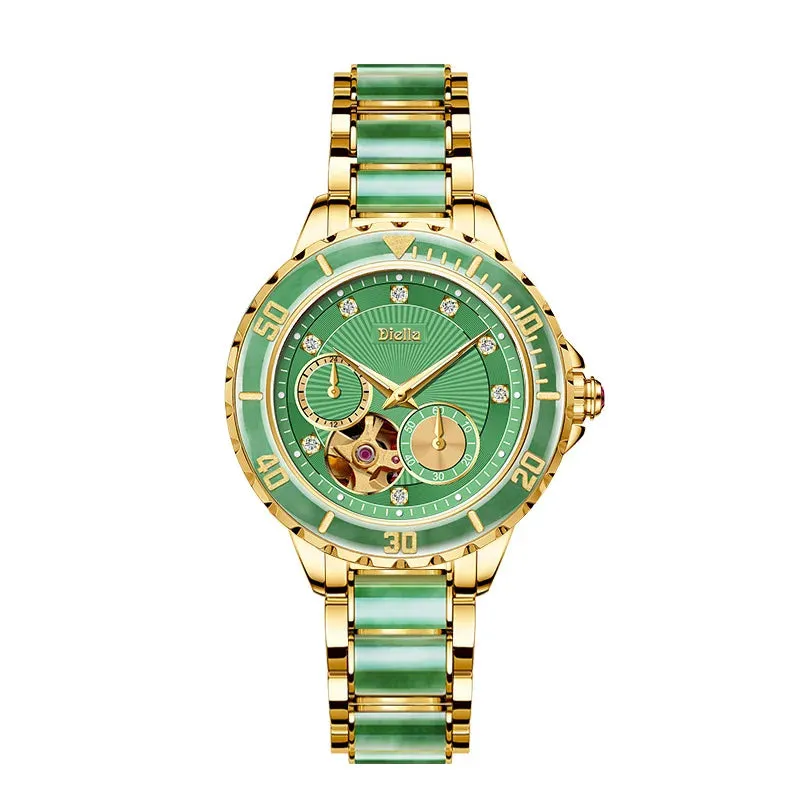 Diellea 6025 Women or Men Clasp Sapphire Dial Japanese Automatic Watch