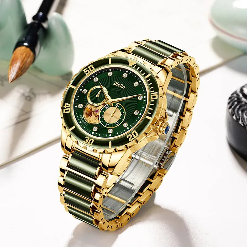 Diellea 6025 Women or Men Clasp Sapphire Dial Japanese Automatic Watch