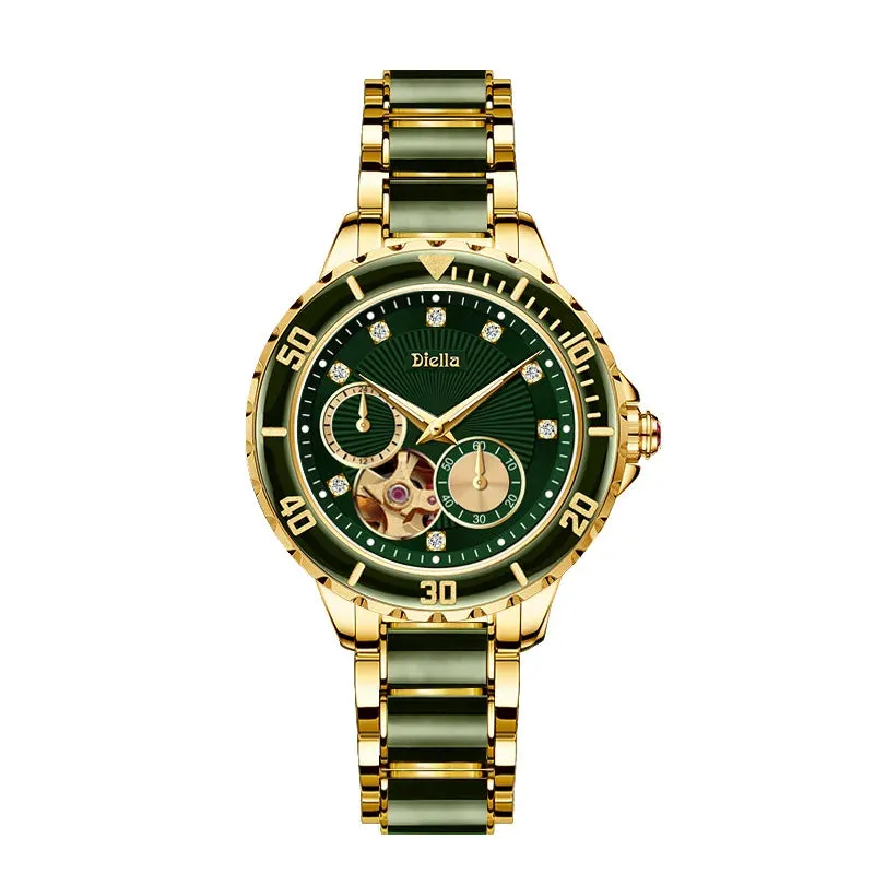 Diellea 6025 Women or Men Clasp Sapphire Dial Japanese Automatic Watch