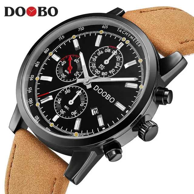 DOOBO Gold Men's Luxury Watches With Golden Quartz