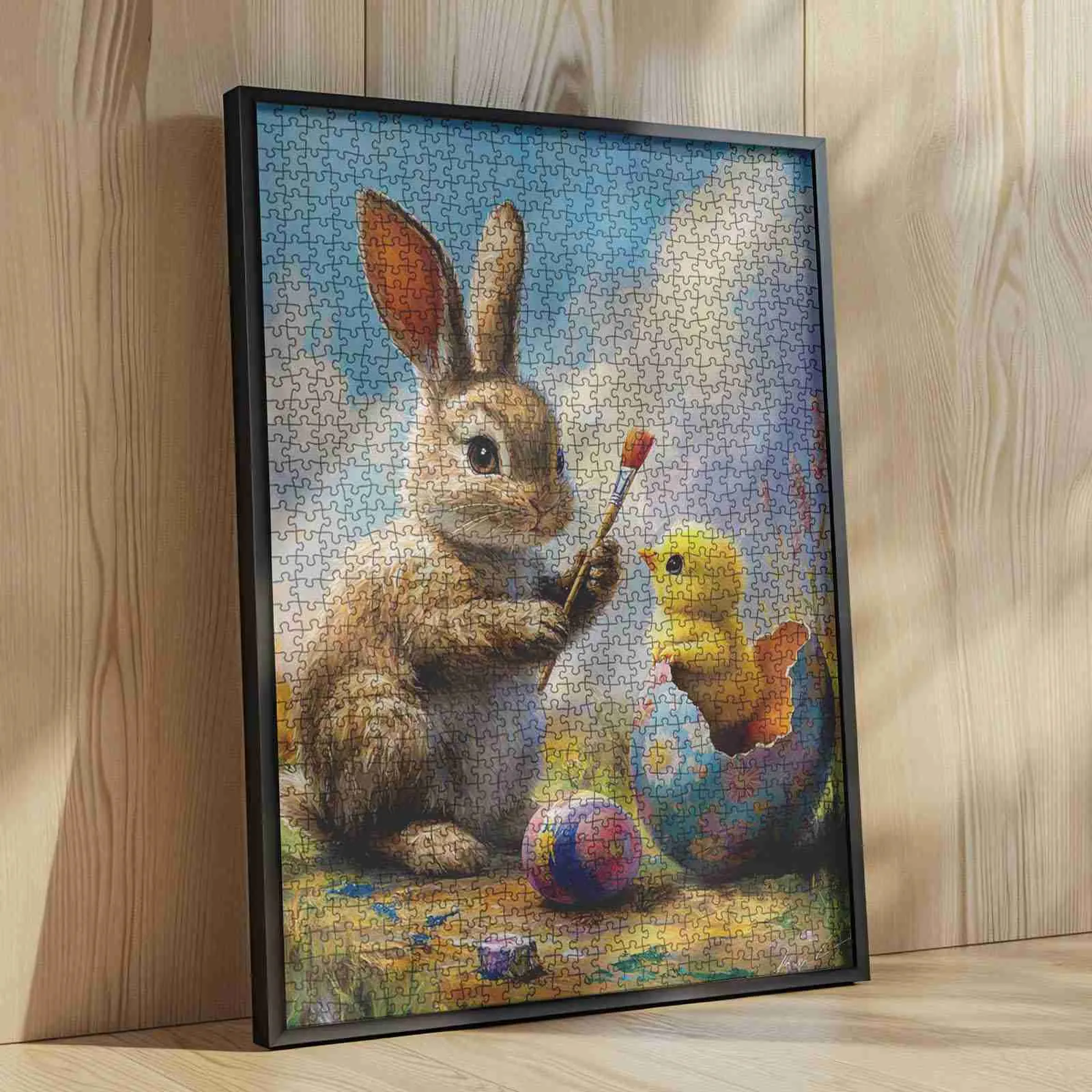 Easter Bunny and Baby Chick Jigsaw Puzzle
