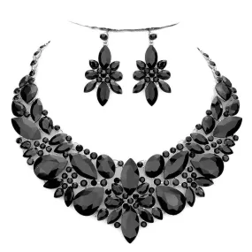 Elegant Multi Stone Evening Necklace Earrings Set by Madeline Love