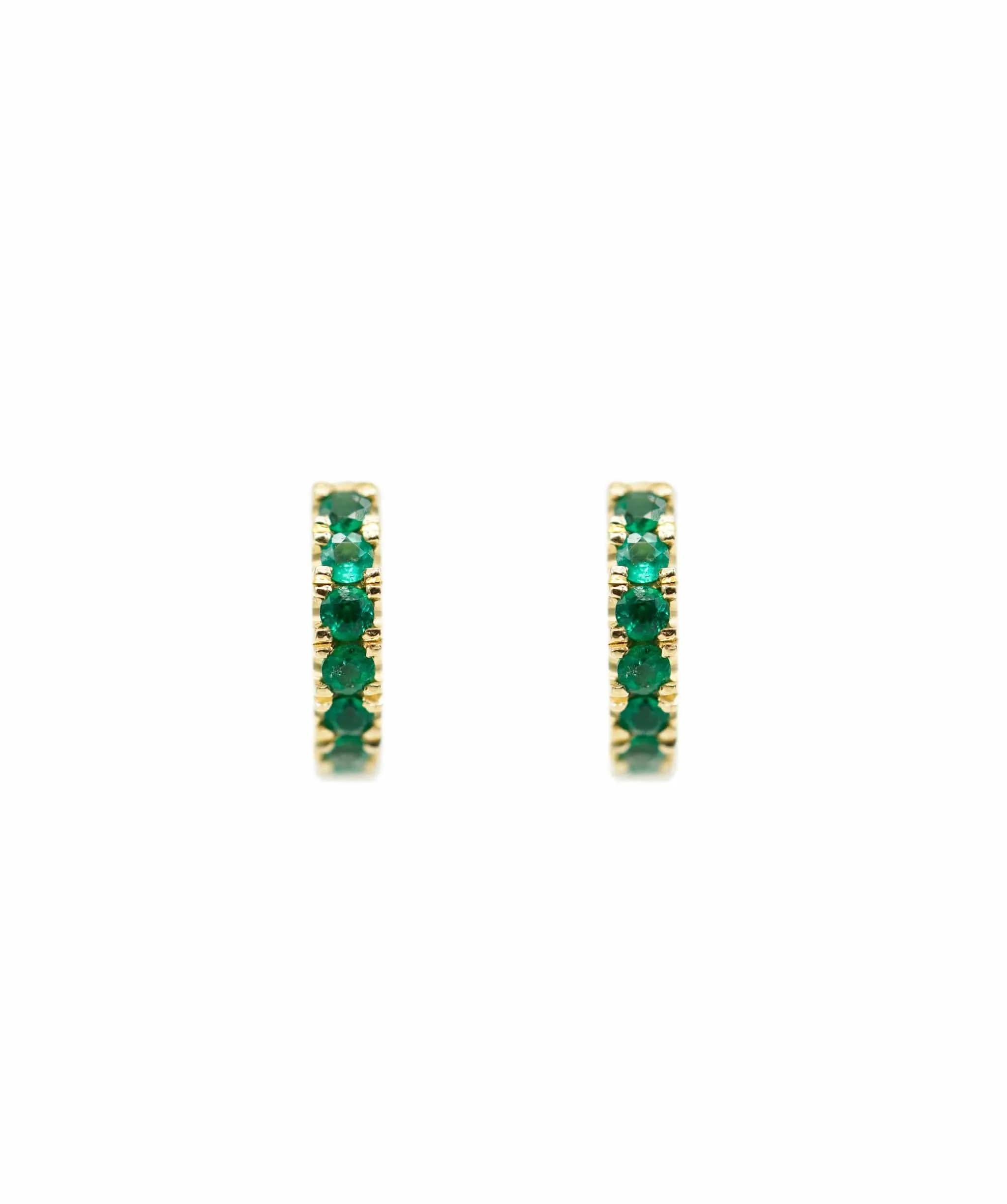 Emerald Huggies medium size in 18k yellow gold ANC1186