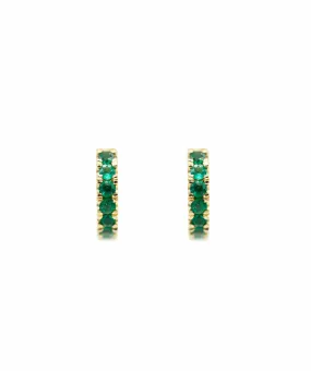 Emerald Huggies medium size in 18k yellow gold ANC1186