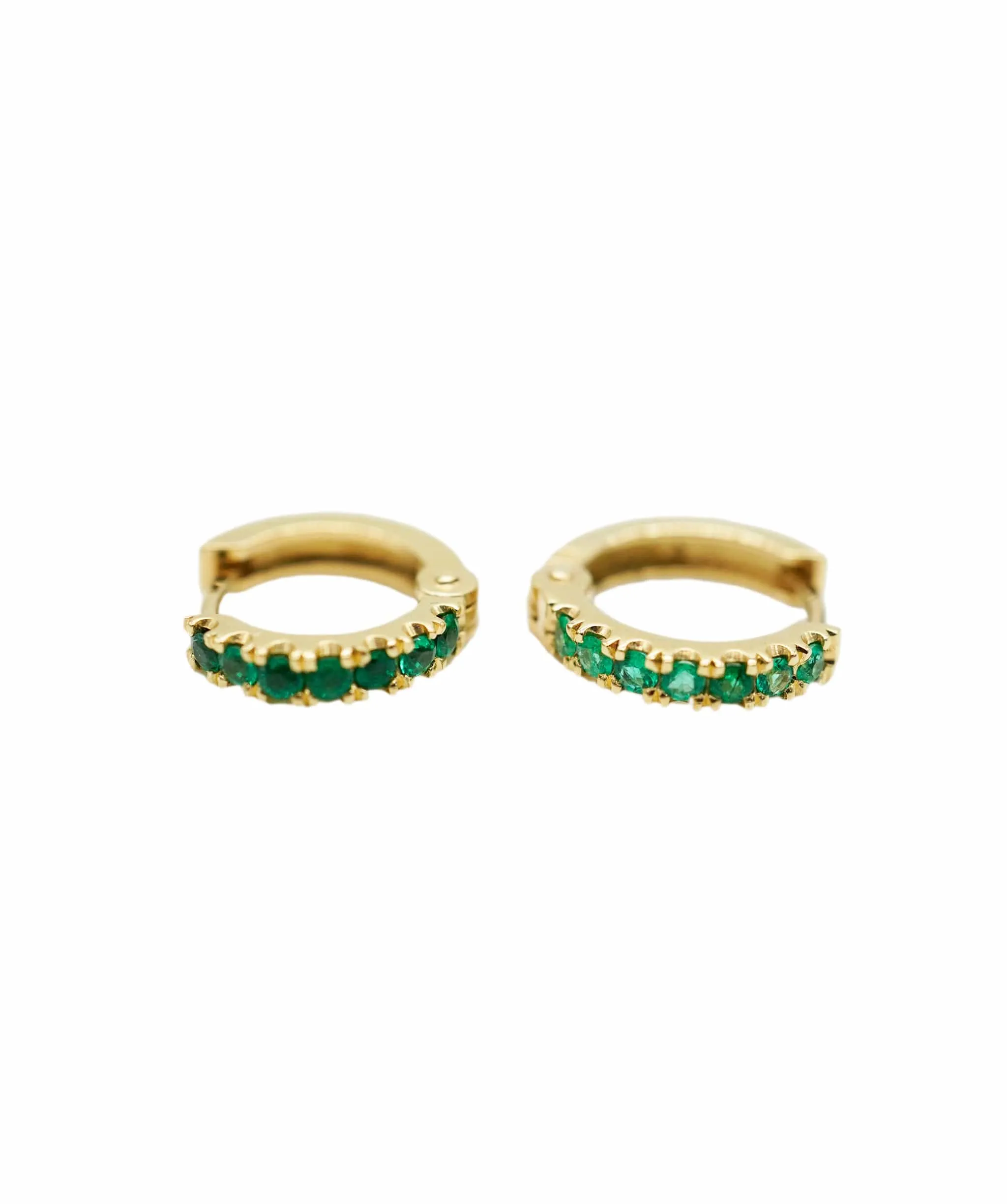 Emerald Huggies medium size in 18k yellow gold ANC1186