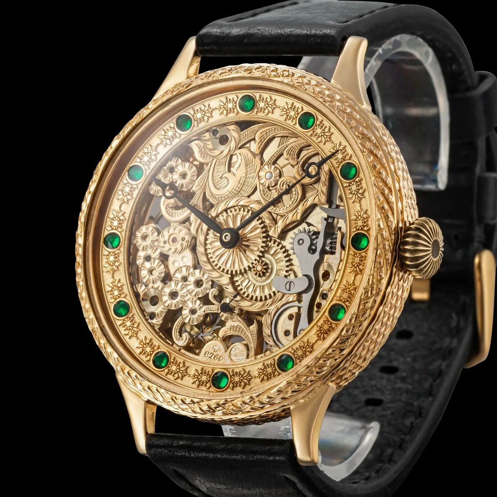 EMERALD Men's Skeletonized Wristwatch fits 1903 Vintage Mechanical Movement
