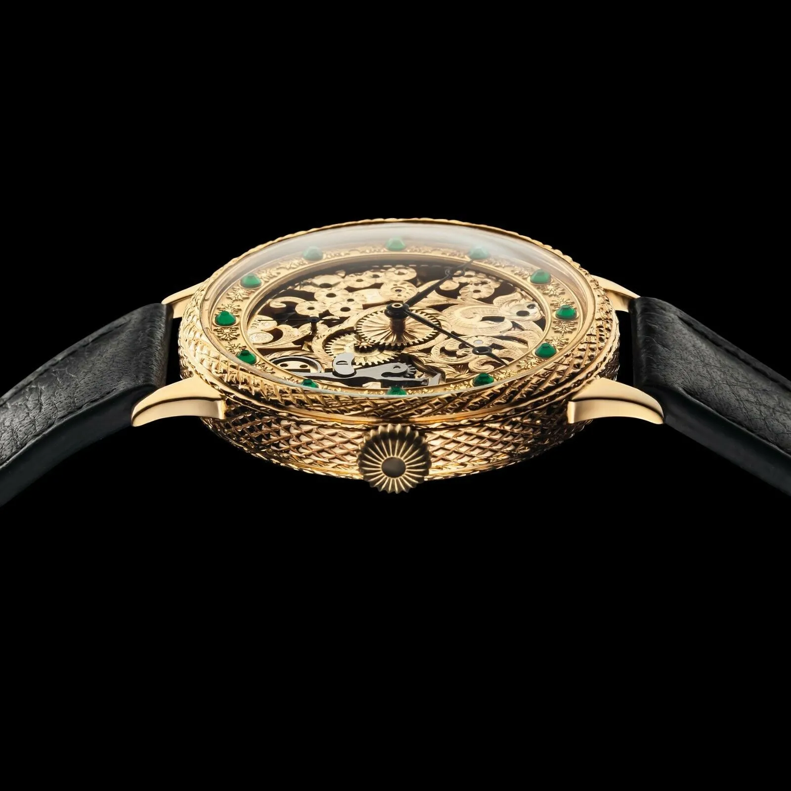 EMERALD Men's Skeletonized Wristwatch fits 1903 Vintage Mechanical Movement