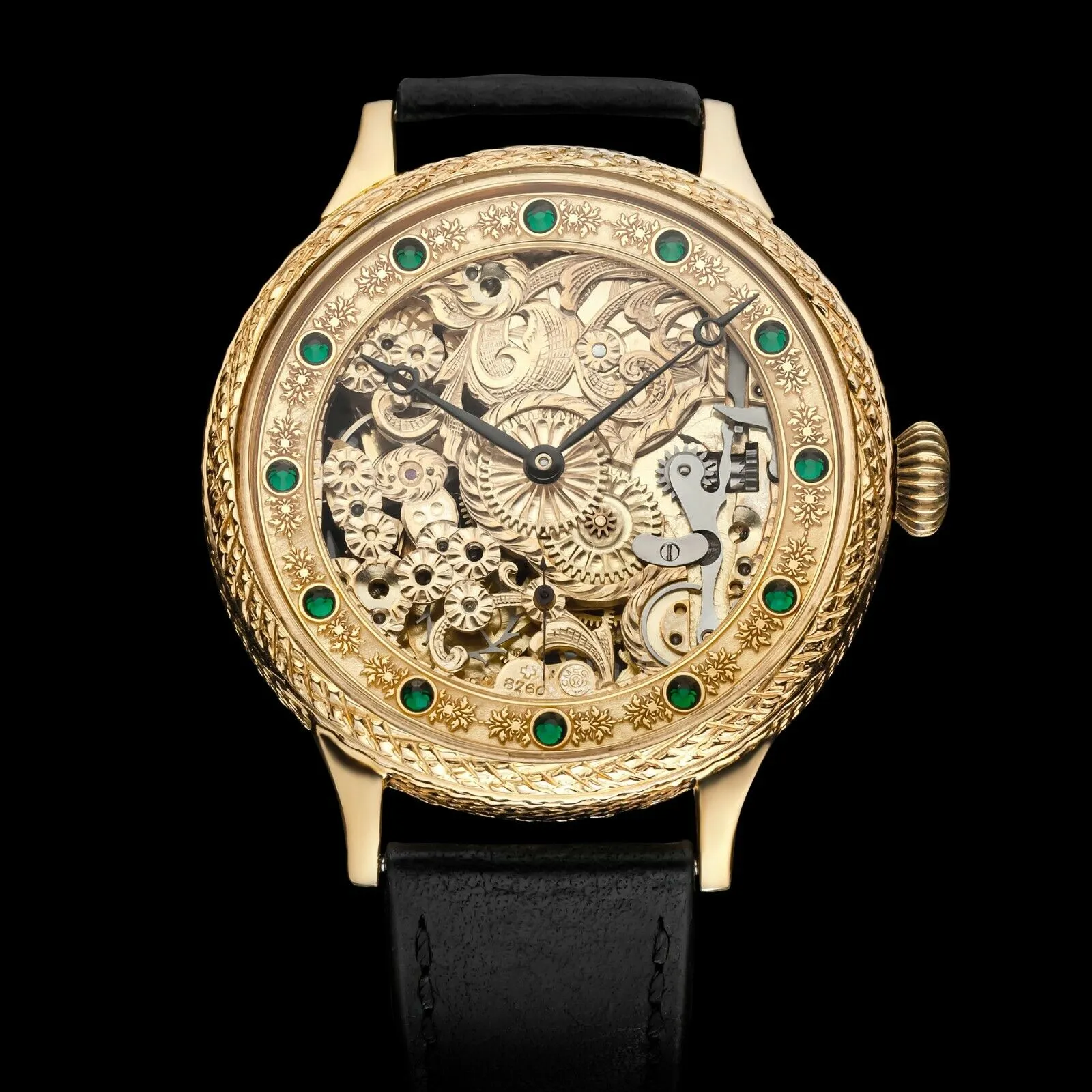 EMERALD Men's Skeletonized Wristwatch fits 1903 Vintage Mechanical Movement
