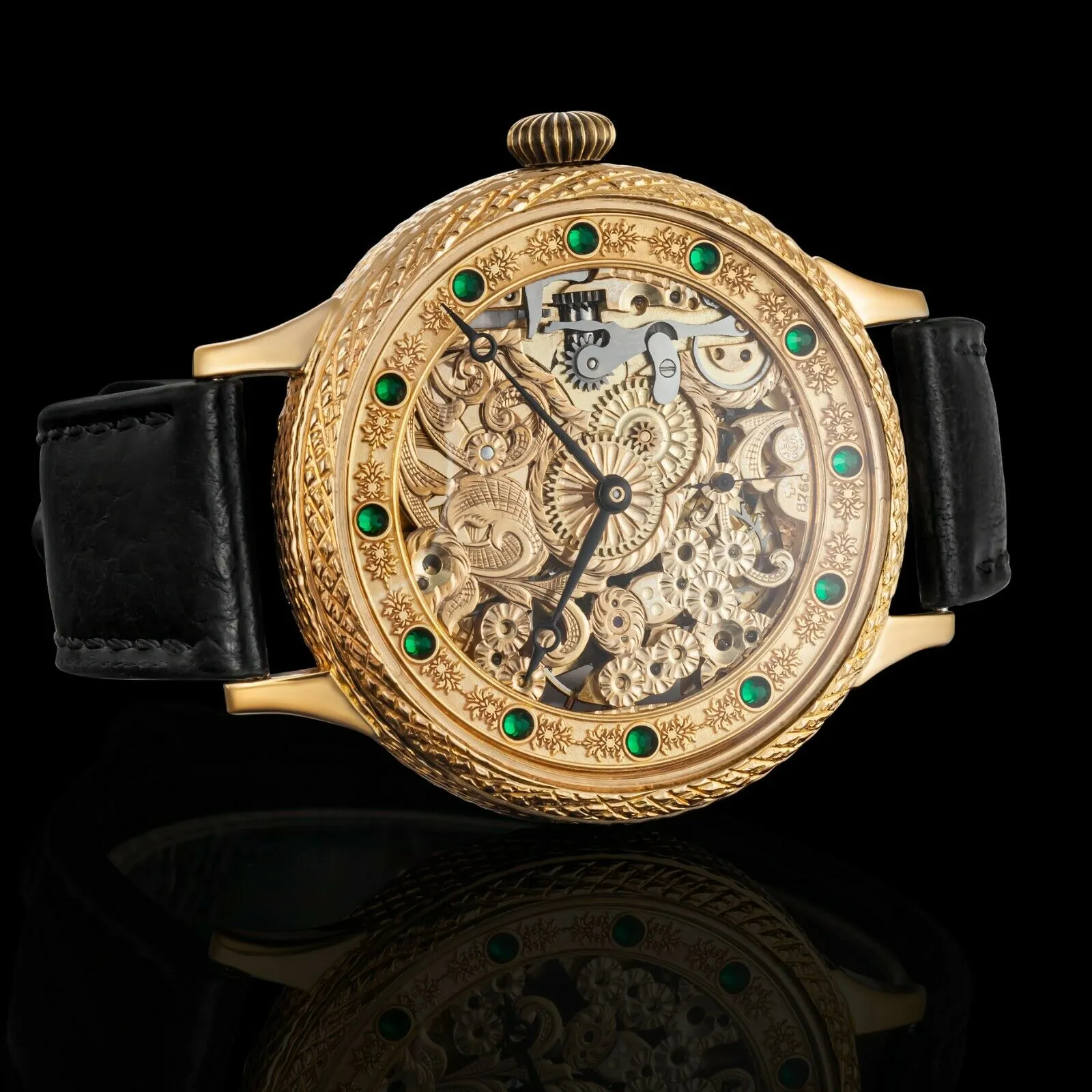 EMERALD Men's Skeletonized Wristwatch fits 1903 Vintage Mechanical Movement