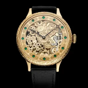 EMERALD Men's Skeletonized Wristwatch fits 1903 Vintage Mechanical Movement