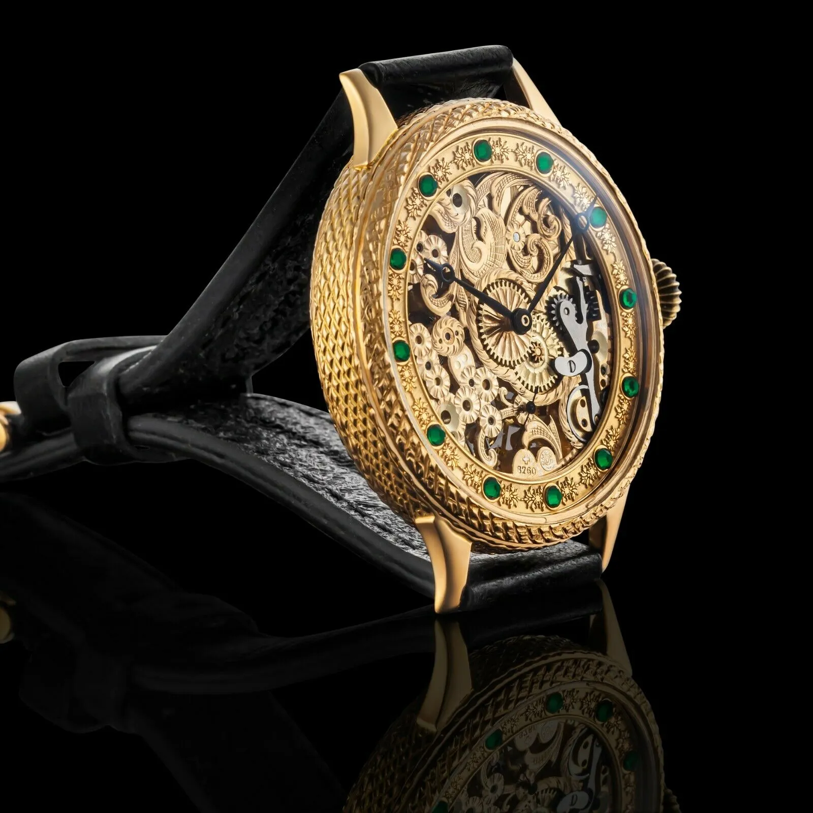 EMERALD Men's Skeletonized Wristwatch fits 1903 Vintage Mechanical Movement