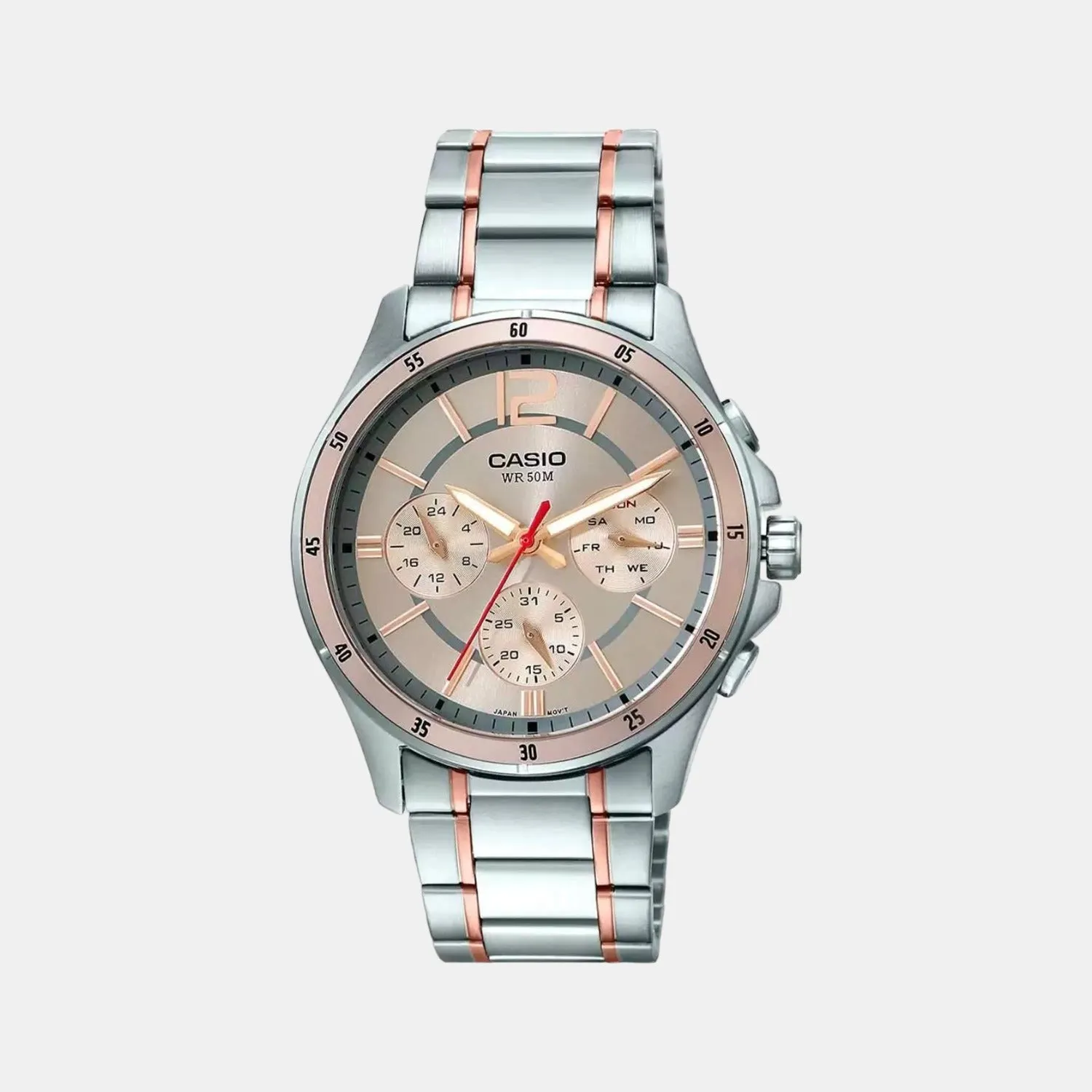 Enticer Men's Chronograph Stainless Steel Watch A1651 - MTP-1374HRG-9AVIF