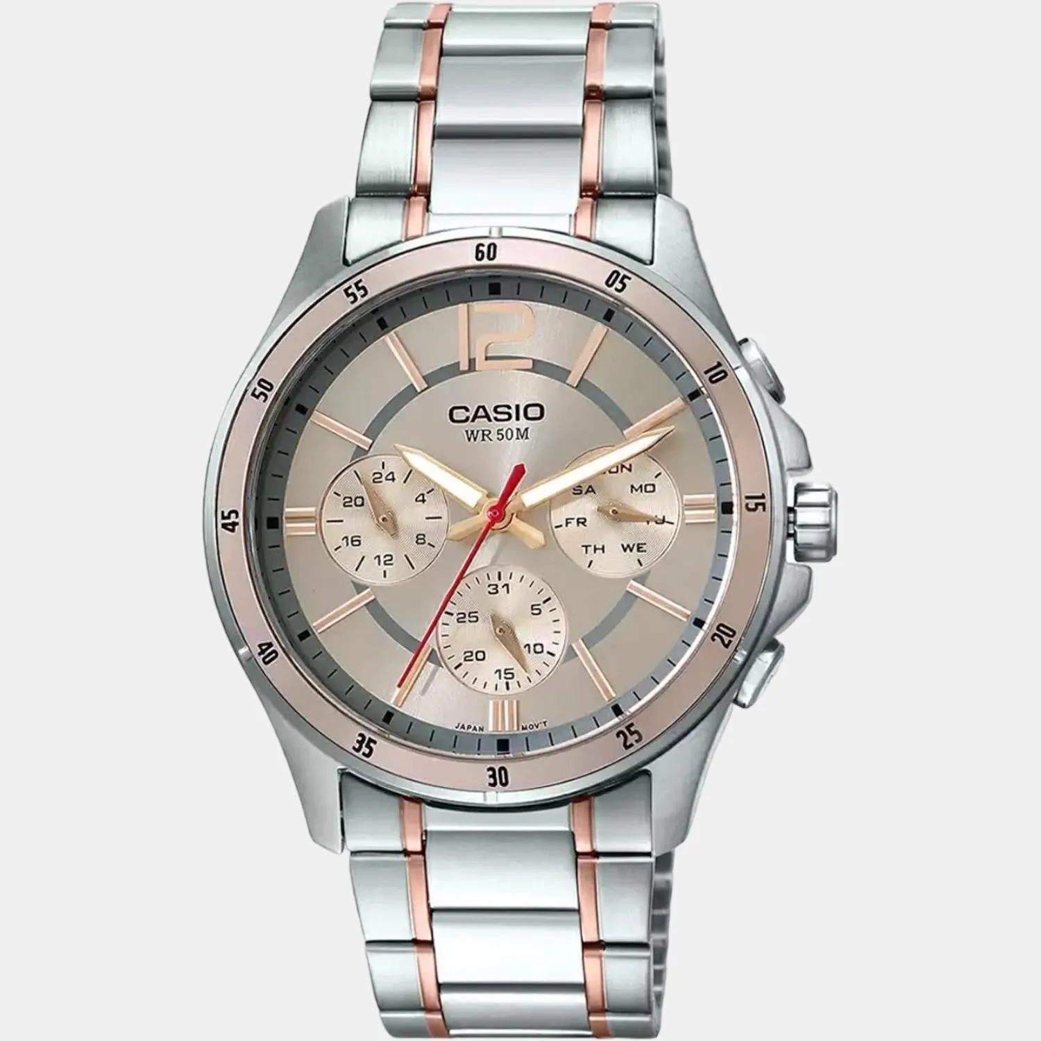 Enticer Men's Chronograph Stainless Steel Watch A1651 - MTP-1374HRG-9AVIF