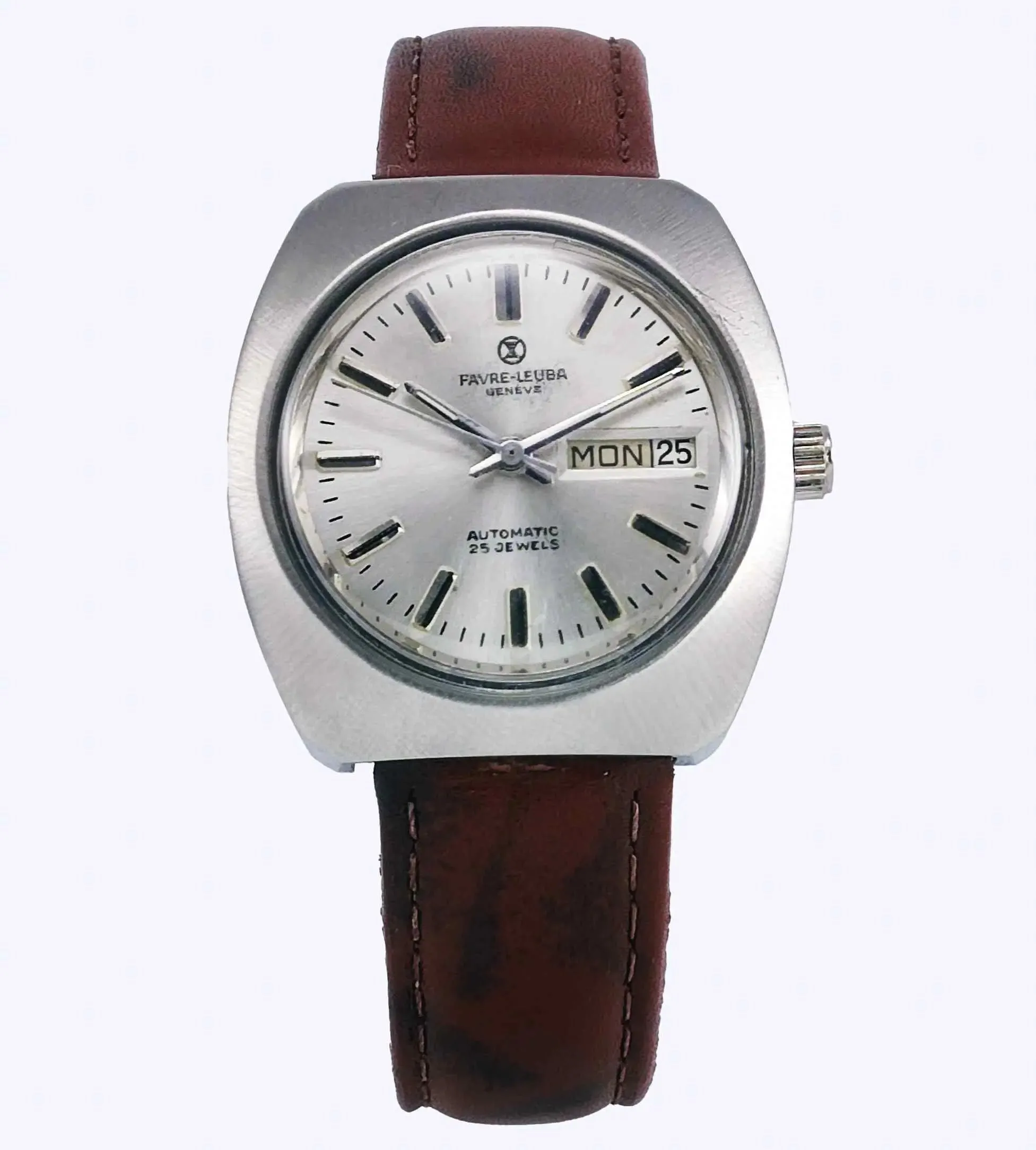 Favre Leuba Geneve 908 Silver Dial Automatic 25 Jewels Men's Wrist Watch