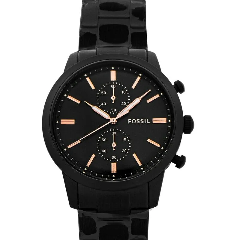 Fossil Townsman Chronograph Black Stainless Steel WatchTownsman 44 mm Chronograph Black Stainless Steel Men's Watch FS5379