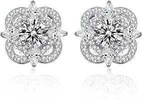 Four-leaf Clover Exquisite Chic Diamond Stud Earrings