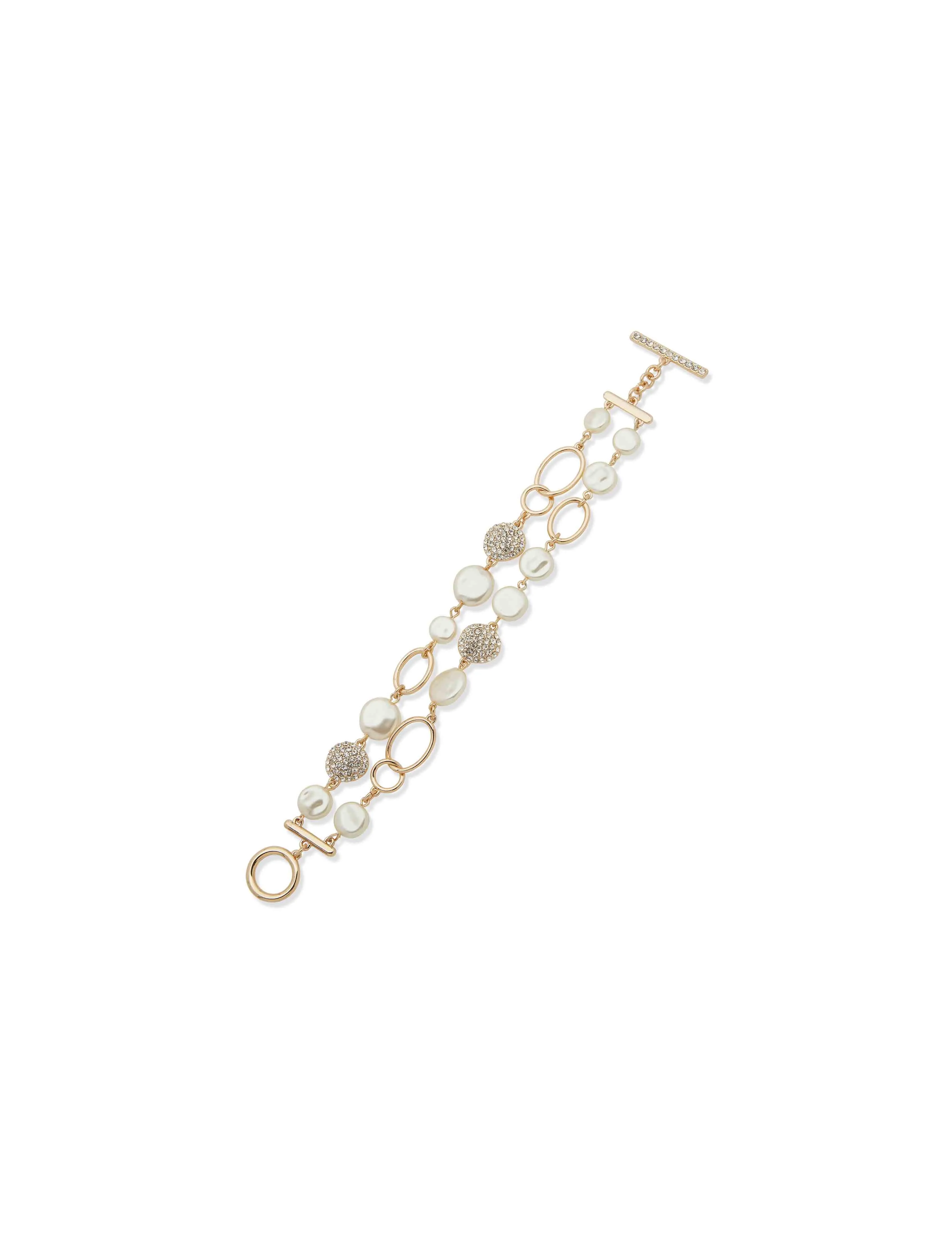 Gold 2 Row Toggle Bracelet