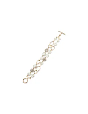 Gold 2 Row Toggle Bracelet