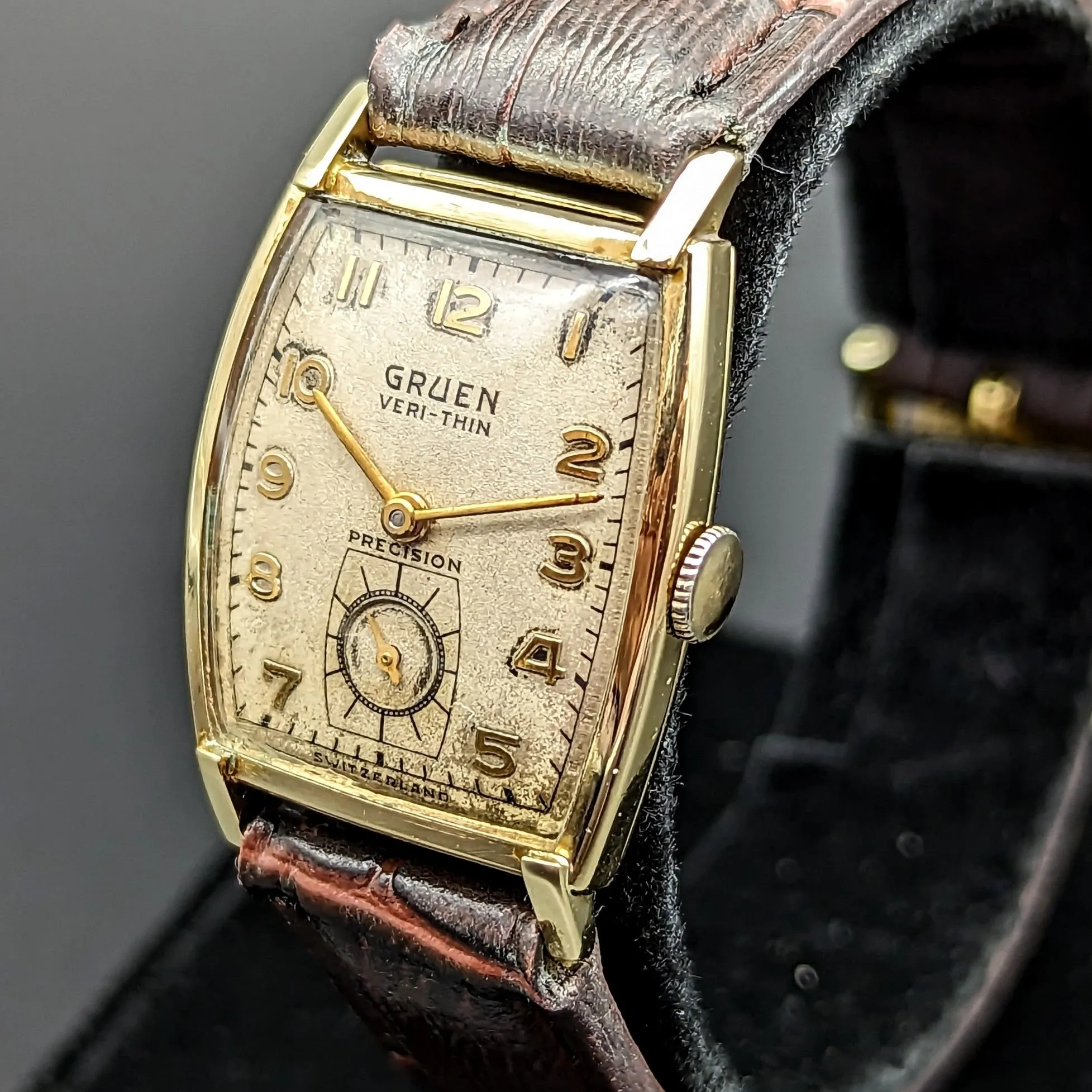 GRUEN Precision Wristwatch 14K GOLD Swiss Cal. 430 17 Jewel Vintage Watch