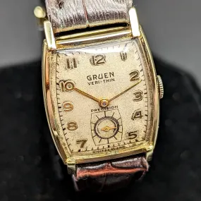 GRUEN Precision Wristwatch 14K GOLD Swiss Cal. 430 17 Jewel Vintage Watch
