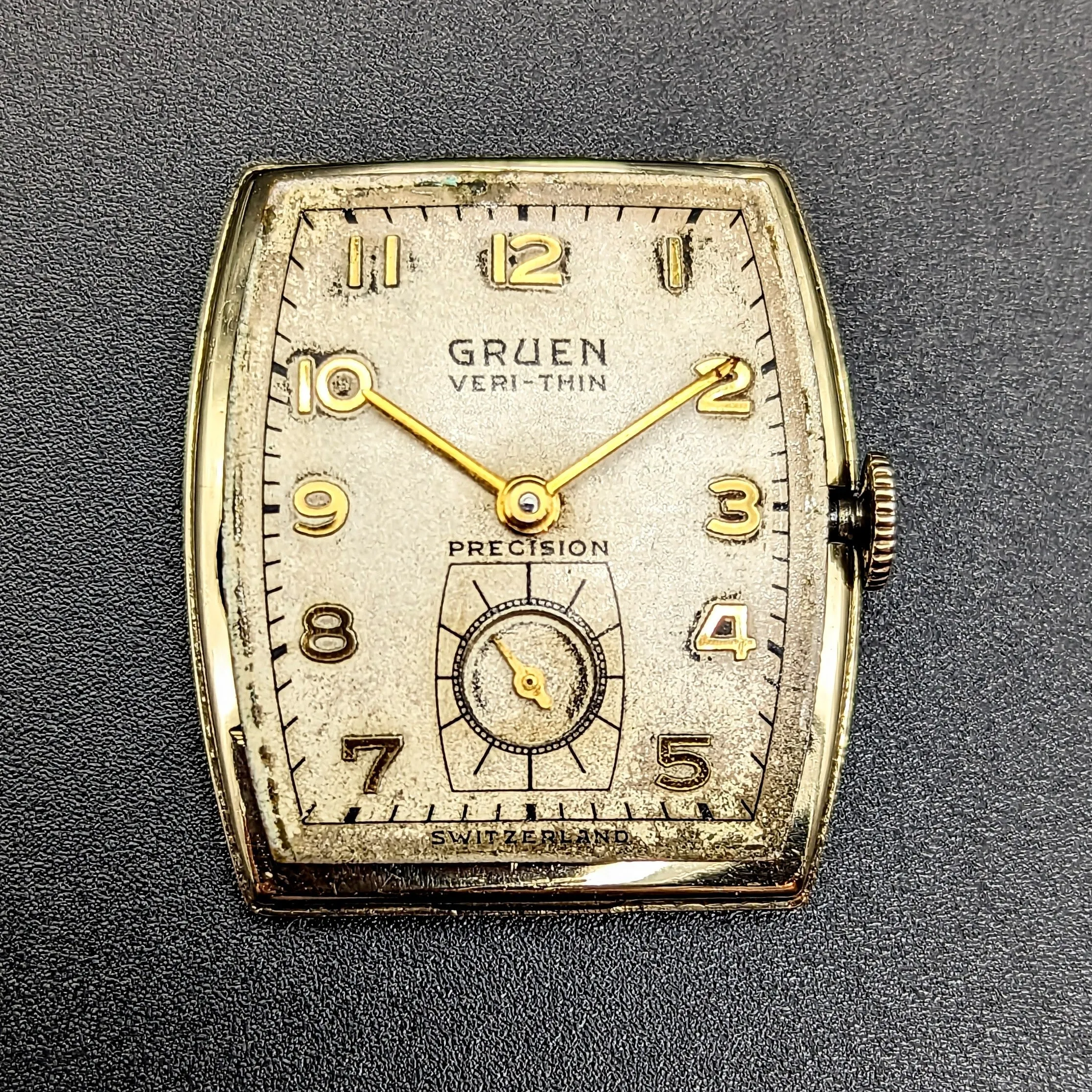 GRUEN Precision Wristwatch 14K GOLD Swiss Cal. 430 17 Jewel Vintage Watch